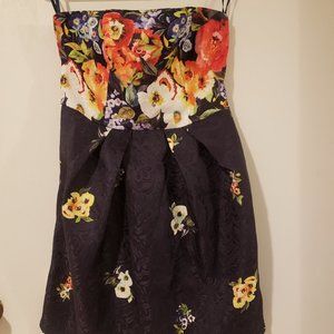Navy Blue Floral Dress